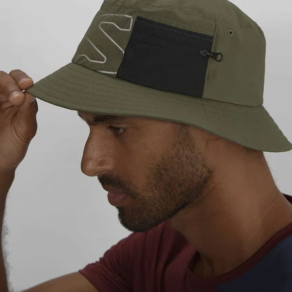 SALOMON CLASSIC BUCKET HAT OLIVE NIGHT/BLACK 22 2 SALOMON CLASSIC BUCKET HAT OLIVE NIGHT/BLACK 22 - Image 2