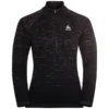 ODLO BLACKCOMB MIDLAYER 1/2 ZIP W BLACK - SPACE DYE 22