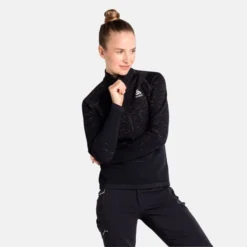 ODLO BLACKCOMB MIDLAYER 1/2 ZIP W BLACK - SPACE DYE 22 -Winter Clothing Store 9 102362 midlayer 1 2 zip blackcomb black space dye 542621 60223 05