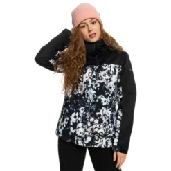 ROXY JETTY BLOCK JK TRUE BLACK BLACK FLOWERS 23 7 ROXY JETTY BLOCK JK TRUE BLACK BLACK FLOWERS 23 -Winter Clothing Store 9 116016 jetty block jk true black black flowers erjtj03357 kvj1 03