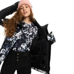 ROXY JETTY BLOCK JK TRUE BLACK BLACK FLOWERS 23 9 ROXY JETTY BLOCK JK TRUE BLACK BLACK FLOWERS 23 -Winter Clothing Store 9 116016 jetty block jk true black black flowers erjtj03357 kvj1 05