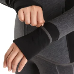 ICEBREAKER W DESCENDER LS ZIP JET HEATHER/BLACK 23 -Winter Clothing Store 9 116052 w descender ls zip jet heather black ib103900a 01 04