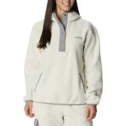 COLUMBIA ECHO HILLS SHERPA HOODIE CHALK LIGHT GREY 23
