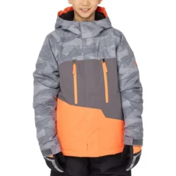 686 BOYS GEO INSULATED JKT CHARCOAL CAMO CLRBLK 23