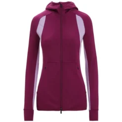 ICEBREAKER MERINO W ZONEKNIT LS ZIP HOODIE GO BERRY/PURPLE GAZE/CB 23