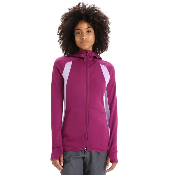 ICEBREAKER MERINO W ZONEKNIT LS ZIP HOODIE GO BERRY/PURPLE GAZE/CB 23 3 ICEBREAKER MERINO W ZONEKNIT LS ZIP HOODIE GO BERRY/PURPLE GAZE/CB 23 - Image 3