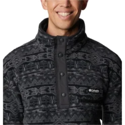 COLUMBIA M HELVETIA 1/2 SNAP FLEE BLACK 80S STRIP 23 -Winter Clothing Store 9 128107 1889853 015 05