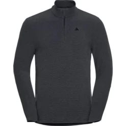 ODLO ROY MIDLAYER 1/2 ZIP SHALE GREY/BLACK STRIPES 23