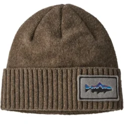 PATAGONIA BRODEO BEANIE FITZ ROY TROUT PATCH ASH TAN 23