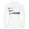 ODLO BERRA GRAPHIC MIDLAYER 1/2 ZIP W WHITE 23