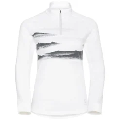 ODLO BERRA GRAPHIC MIDLAYER 1/2 ZIP W WHITE 23